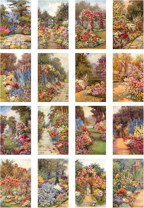 Decoupage Paper Pack (21 Sheets 6"x8") Beautiful Flowers Gardens Love FLONZ Vintage Styled St Valentive Birthday Cards Pictures for Decoupage, Cra...