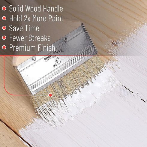 Bates- Chip Paint Brushes, 3 Inch, 6 Pack, Chip Brush, Brushes for Painting, Paint Brushes, Stain Brushes for Wood, Natural Bristle Paint Brush, 3...