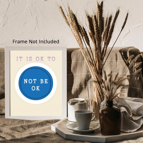 Posterizer 1 pcs-Counselor Office Affirmative Decor-it is ok to not be ok-Motivational & Inspirational Art Decor for Home & Office- unframed wall ...