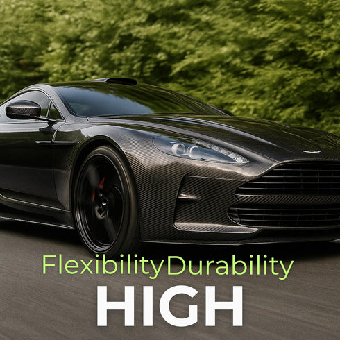 RockRose Epoxy High Gloss Black Carbon Fiber Vinyl Wrap, Anti-Wrinkle, Air Release Automotive Bubble Wrap, Self Adhesive Car Vinyl Sticker DIY Dec...