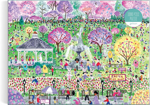 Galison Easter Egg Hunt – 1000 Piece Michael Storrings Puzzle Featuring The Spirit of Easter Festivities At A Whimsical Park...