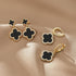 Lucky Clover Earrings Gold Dangle Hoop Earrings Black White Red Clover Earrings-Stud Jewelry Set for Women Trendy...
