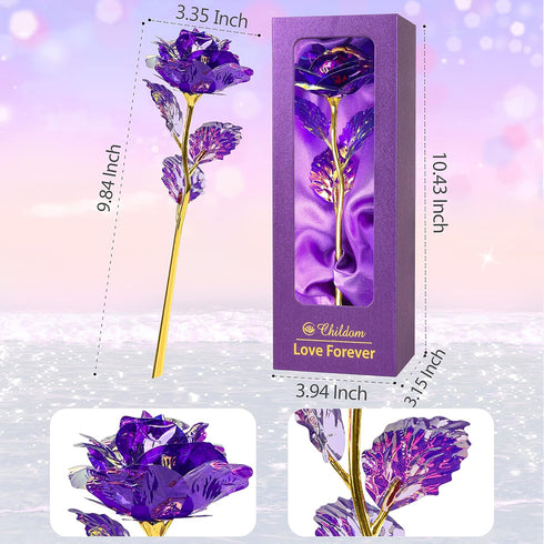 Childom Birthday Gifts for Women,Christmas Rose Gifts for Her Mom,Purple Rose Present for Her,Sweet Artificial Flower for Wife,Grandma,Women,Chris...