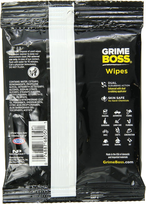Grime Boss Wipes, 120Count (24 Pack of 5 Wipes Each), Red-4383, Size-4383...