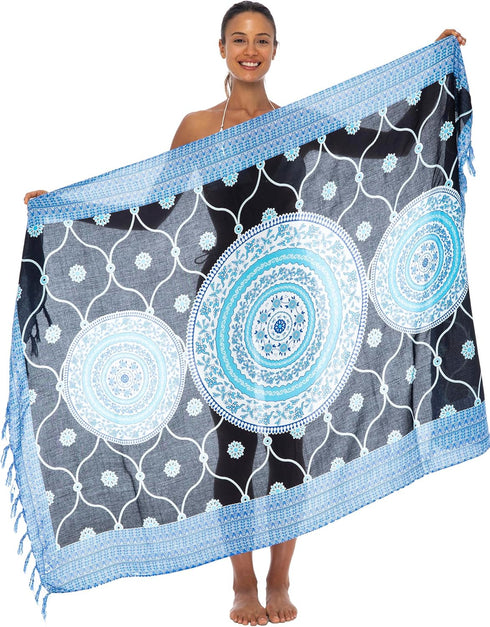Back From Bali Womens Print Sarong Swimsuit Beach Cover Up Wrap Skirt Pareo...