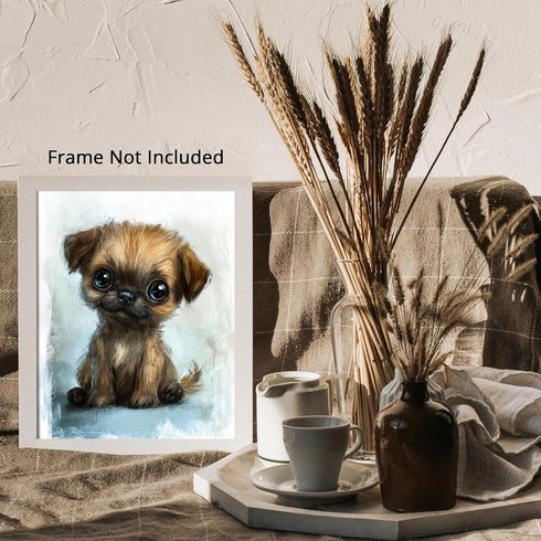Posterizer 1 pcs-cute illustration of tiny dog-puppy 1-Kids Room Art-Art for Animal Lovers-Decor for nursery toddlers kids room- unframed wall art...