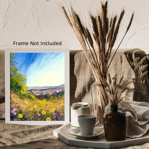 Posterizer 1 pcs-oil painting style-vibrant field with flowers-classics inspired 5-Landscape & Nature Art-Vintage Art-Gift for Art Lovers- unframe...