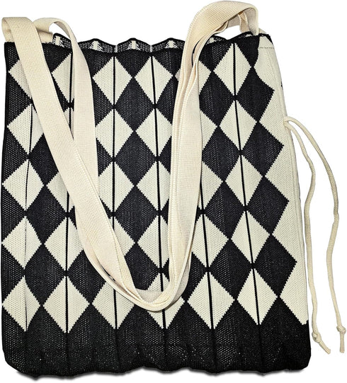 HUANN Women's Foldable Shoulder Handbags Hand Crocheted Bags Large Shoulder Shopping Bag tote bag Aesthetic Cute Tote bags...
