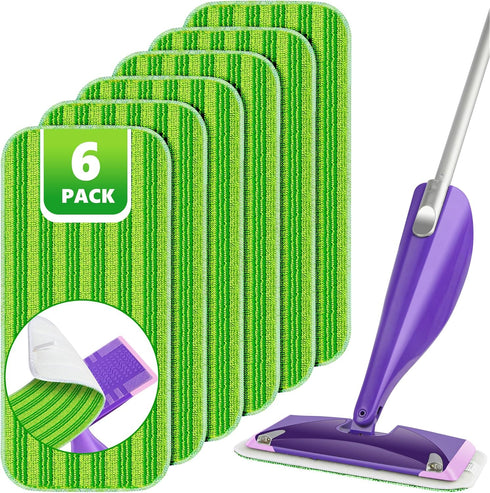 Reusable Mop Pads Compatible with Swiffer Wet Jet, Wet Jet Pads Refills for Swiffer Mop, Microfiber Replacement Pads for Hardwood Floor cleaning, ...