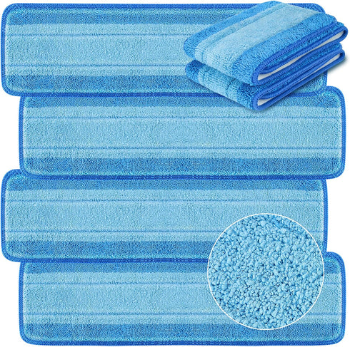 6 PCS Replacement Mop Pads, Microfiber Cleaning Mop Compatible with Bona Mop, Washable & Reusable Mop Refill Pads for Hardwood Floor,18 Inch, Blue...