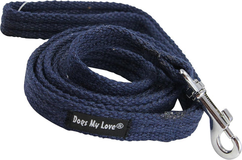 Dog Leash 4.5ft Long Cotton Web for Training, Blue 4 Sizes (Small: 5/8" Wide)...