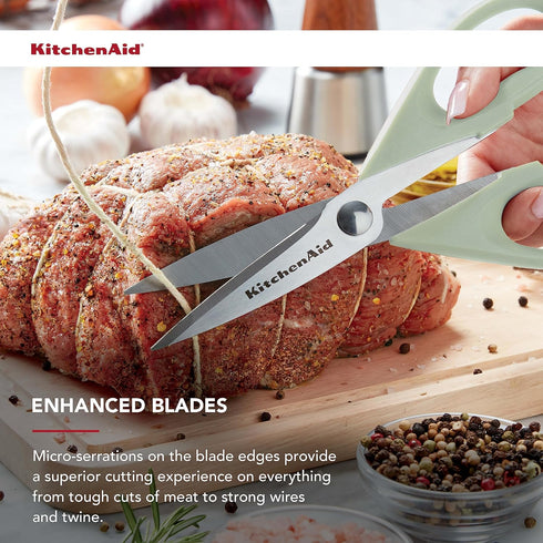 KitchenAid All Purpose Kitchen Shears with Protective Sheath for Everyday use, Dishwasher Safe Stainless Steel Scissors with Comfort Grip, 8.72-In...