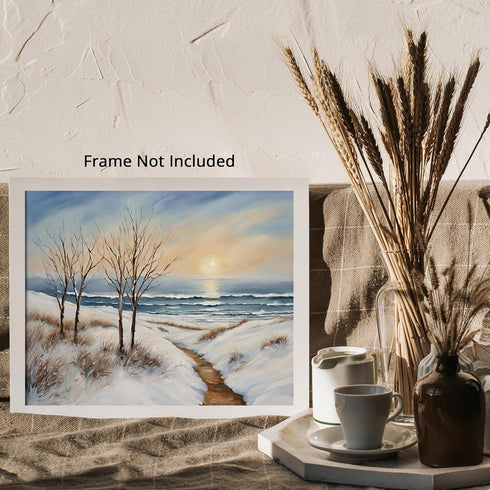 Posterizer 1 pcs-snowy winter nature scene in oil painting style-9-Landscape & Nature Art-GIft for Men Women Teens-Living Room Bedroom Decor- unfr...