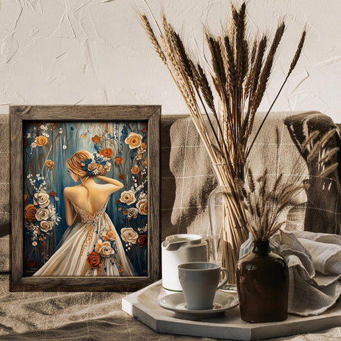 Posterizer 1 pcs-woman and delicate paster flowers-girly poster -2-Romantic Art-Holiday Poster Collection-Gift for Couples boyfriend girlfriend Hu...