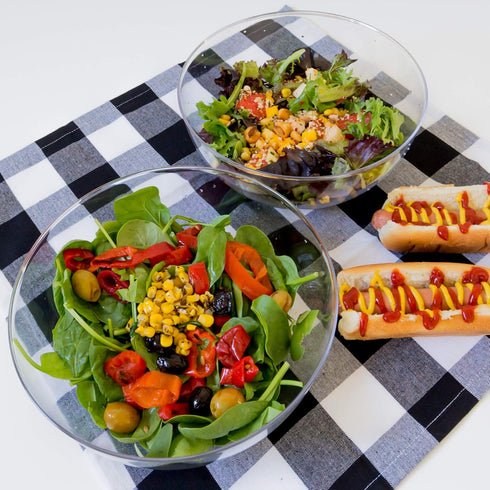 Youngever 4 Pack 115OZ Large Clear Plastic Mixing and Serving Bowls, Popcorn Bowls, Salad Bowls, Chip and Dip Serving Bowls...