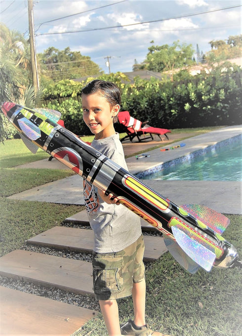 JA-RU Giant 41" Inflatable Rocket Ship Toy (1 Unit) Space Themed Party Decorations for Kids. Inflatable Pool Accessories. Solar System Toys & Astr...