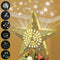 Ryhpez Christmas Tree Topper, Gold Star Christmas Tree Toppers with LED Rotating Snowflake Projector Lights, 3D Glitter Lighted for Christmas Tree...