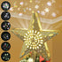 Ryhpez Christmas Tree Topper, Gold Star Christmas Tree Toppers with LED Rotating Snowflake Projector Lights, 3D Glitter Lighted for Christmas Tree...