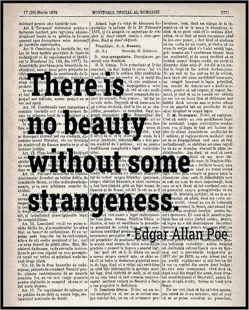 Posterizer 1 pcs-there is no beauty without some strangeness-Edgar Allan Poe-Typography Art-Gift for Couples boyfriend girlfriend Husband Wife- UN...