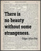 Posterizer 1 pcs-there is no beauty without some strangeness-Edgar Allan Poe-Typography Art-Gift for Couples boyfriend girlfriend Husband Wife- UN...