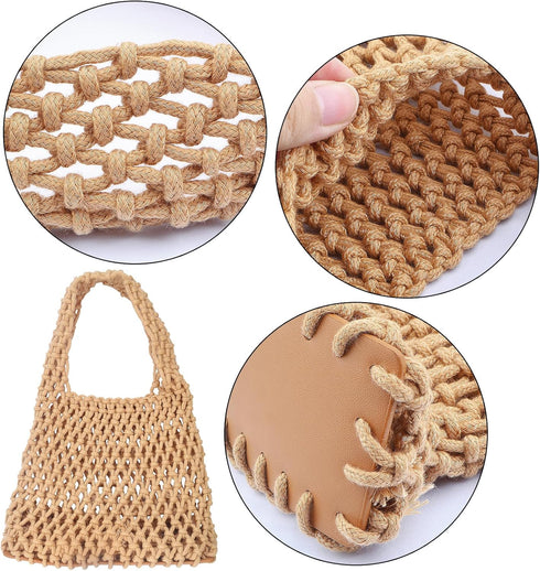 1 Piece Small Delicate Women Straw Shoulder Bag Handmade Woven Beach Shoulder Bags Hobo Tote Handbag Purse for Ladies Summer Party Shopping...
