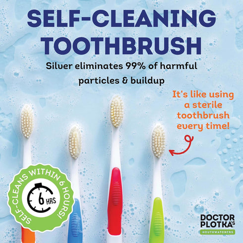 MOUTHWATCHERS Dr Plotkas Extra Soft Flossing Toothbrush and Whitening Toothpaste, Adult Manual Soft Toothbrush, Naturally Sourced Toothpaste, 1 To...