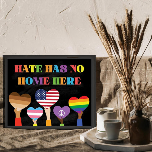 Posterizer 1 pcs-hate has no home here poster-Gay & LGBTQ Art-Motivational & Inspirational Gift for Queer, Bi, Lesbian-Gift for Teachers-School ...