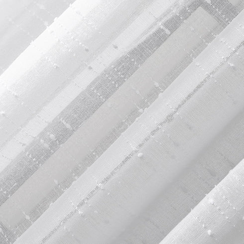 Clean Window Textured Slub Stripe Anti-Dust Allergy/Pet Friendly Sheer Curtain Panel, White, 52" W x 84" L (1 Panel)...