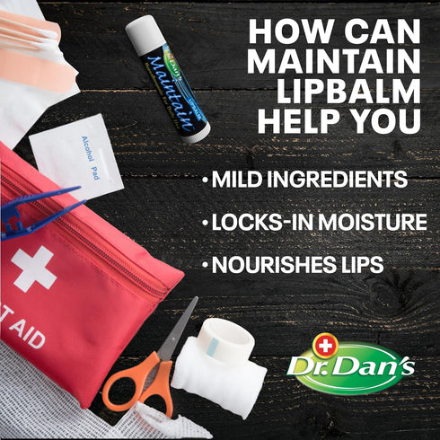 Dr. Dan's Maintain Lip Balm - Perfect for Cortibalm Aftercare, Mild Ingredients & Beeswax, Vitamin E Enriched for Moisturizing Dry Lips, Ensures S...