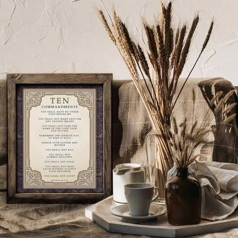 Posterizer 1 pcs-Religious Bible Verse -Ten Commandments-Religious Posters-Gifts for Christians-Decor for Home & Office- UNFRAMED Wall Art...