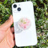 Pressed Pink Flowers Phone Grip,Handmade Dried Flowers Clear Phone Stand, Expanding Cell Phone Charms Accessory, Interchangeable Kickstand, Collap...