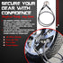 Anti-Theft Weatherproof Looped Security Cable Lock,Solid Stainless Steel with Loops for E-Bike, Bike, Scooter, Motorcycle, Ship, Door, Lawn Mower ...