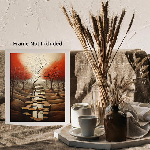 Posterizer 1 pcs-surreal bleak wooden pathaway-Abstract & Modern Art-Fantasy & Fiction Art-Gift for Art Lovers-Decor for Home & Office- UNFRAMED W...