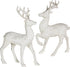 Set of 2 Holiday Reindeer Figures: 12.5 Inches Glitter Reindeer Decor by RAZ Imports (Silver)...