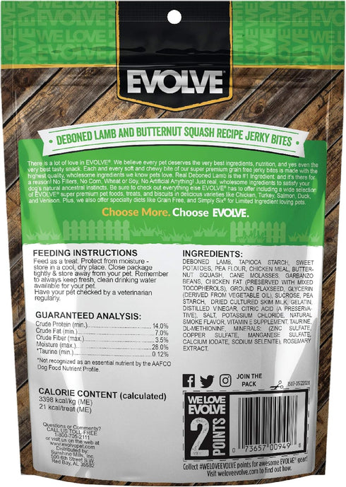 Evolve Grain Free Lamb, Sweet Potato and Butternut Squash Jerky Bites Dog Treats...