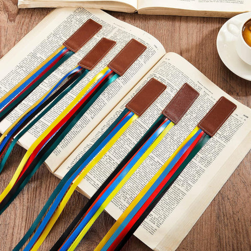 20 Pcs Bible Ribbon Bookmark Artificial Leather Christian Book Markers with 5 Colorful Ribbons for Books...