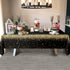 Decor365 9x5 ft Fabric Champagne Gold Tablecloth Black Gold Party Decoration GraduationTable Cover Birthday TableCloths Anniversary Celebration Ne...