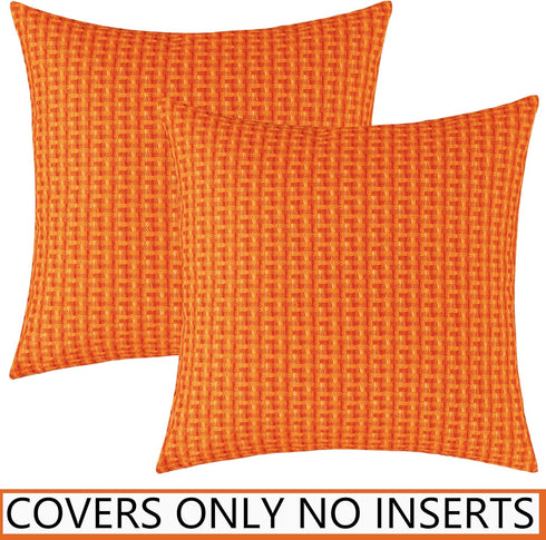 UGASA Outdoor Waterproof Pillow Covers Pack of 2 Weaving Texture Water Resistant Outside Decorative Pillow Cases for Patio Garden Porch Yard Bench...