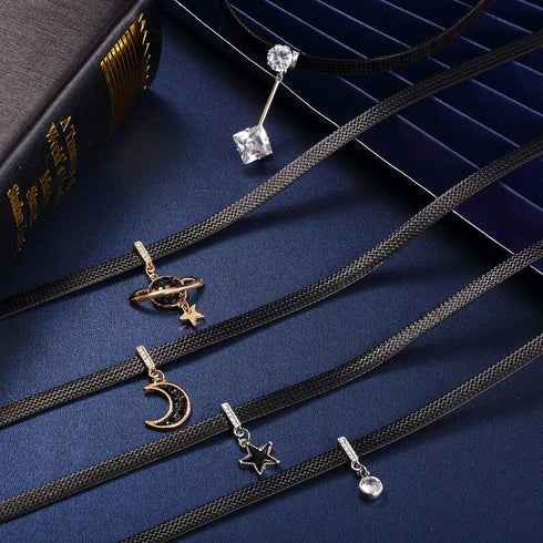 Hicarer 8 Pieces Black Faux Leather Choker Necklace for Women 15 Inch Adjustable Choker Necklaces for Women Leather Classic Gothic Chokers Women G...