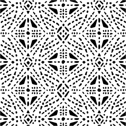 Tribal Stitches All Over Pattern Stencil (10 mil plastic) | Decor Stencils for Painting on Wood, Wall, Tile, Canvas, Paper, Fabric, Furniture and ...
