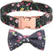 Dog Bow Tie Collar, Adjustable Soft Cotton Bow Tie Puppy Collar with Metal Buckle, Detachable Bow Tie Pet Collar for Small Medium Large Dogs(Black...