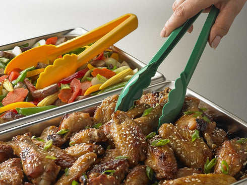Mercer Culinary Hell's Tools Hi-Heat Utility Tongs, 9.5 Inch, Yellow...