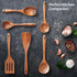 Wooden Utensil Set,Premium Teak Wooden Kitchen Utensil Set- 6 Piece Handcrafted, Wooden Kitchen Utensils Set for Cooking,Durable Cooking Utensils ...