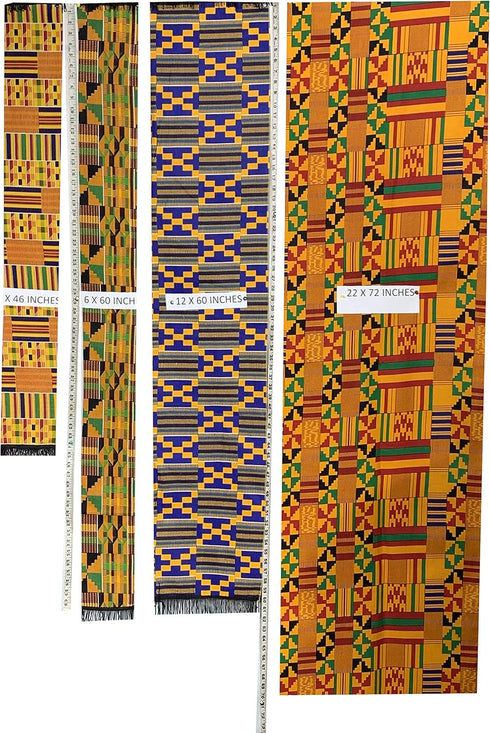 Decora Apparel African Clothes for Men Cotton Scarf, Graduation Stole, African Head Scarf Kente Fabric...