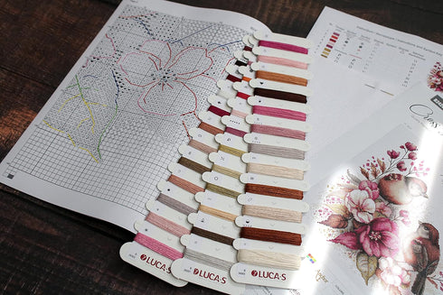 Luca-S Cross Stitch Kit - The Birds- Spring, B2420, Counted Cross Stitch Kit for Adults, Embroydery Kit...