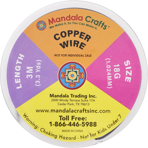 Mandala Crafts 18 Gauge Copper Wire for Jewelry Making Beading Wire - Assorted Copper Crafts Wire Bendable Beading Jewelry Wires for Wrapping - 16...
