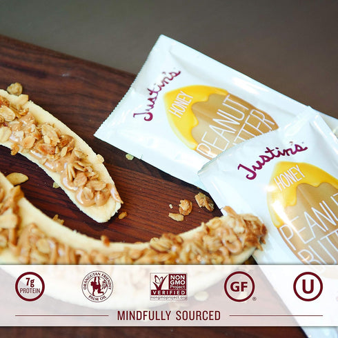 Justin's Honey Peanut Butter Squeeze Packs, Gluten-free, Non-GMO, Responsibly Sourced, Pack of 10 (1.15oz each)...