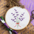 Embroidery Kit for Beginners 'Lavender' - Fun Starter Kit for Hand Embroidery with Stamped Pattern, Pre-Sorted Floss and Bamboo Hoop - for Adults ...