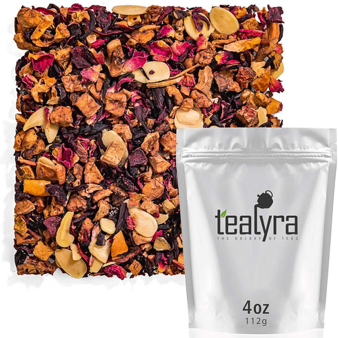 Tealyra - Sweet n’ Sour Cherry - Hibiscus - Beetroot - Pomegranate - Almond - Fruity Herbal Loose Leaf Tea - Caffeine Free - Hot or Iced - 112g (4...