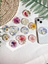 Pressed Natutal Flowers Phone Grip Holder, Expandible Collapsible Transparent Cell Phone Accessory, Dried Natural Flowers Phone Stand, Phone Charm...
